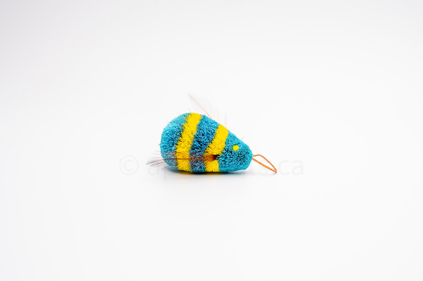 Vibrant Meadow Whimsical Blue and Yellow Bee