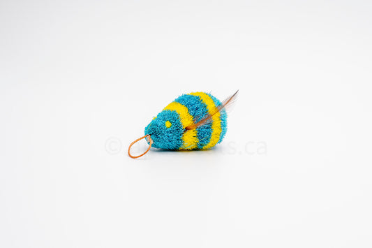 Vibrant Meadow Whimsical Blue and Yellow Bee